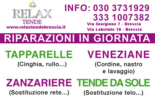 Riparazioni tapparelle - veneziane - zanzariere - tende da sole - Relax Tende Brescia